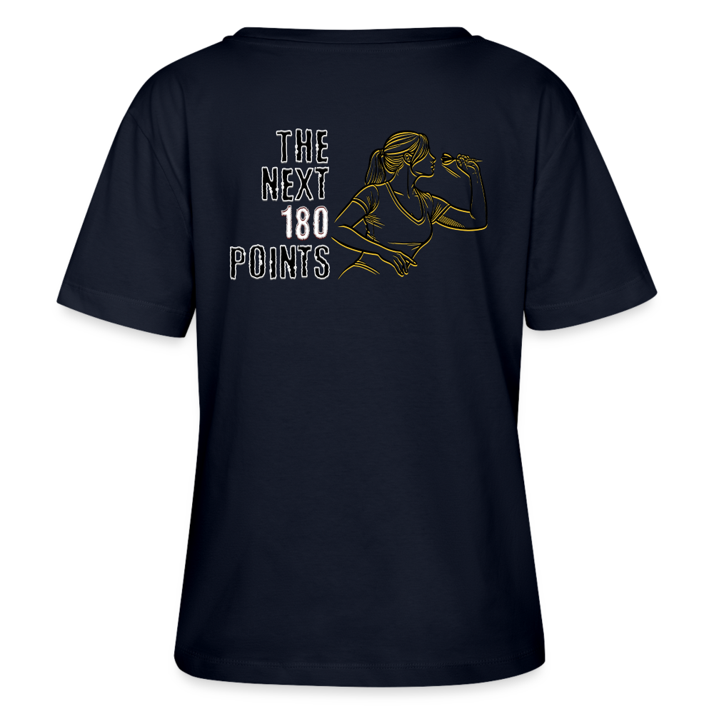 Darts Bio-T-Shirt fuer Frauen: Next 180 Points - Navy